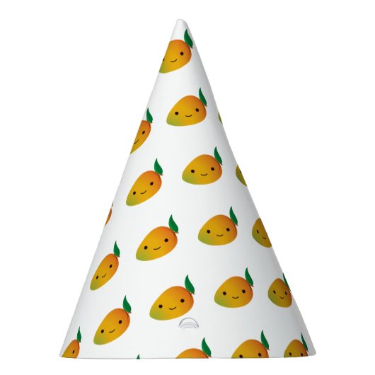 Cute Kawaii Smiling Mango Feesthoedjes (Rechts)