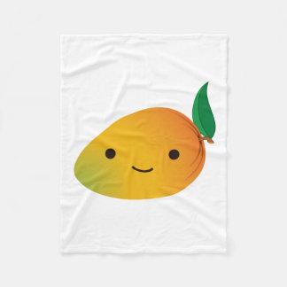 Cute Kawaii Smiling Mango Fleece Deken