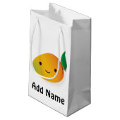 Cute Kawaii Smiling Mango Klein Cadeauzakje (Achterkant Gekanteld)