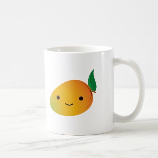 Cute Kawaii Smiling Mango Koffiemok (Rechts)