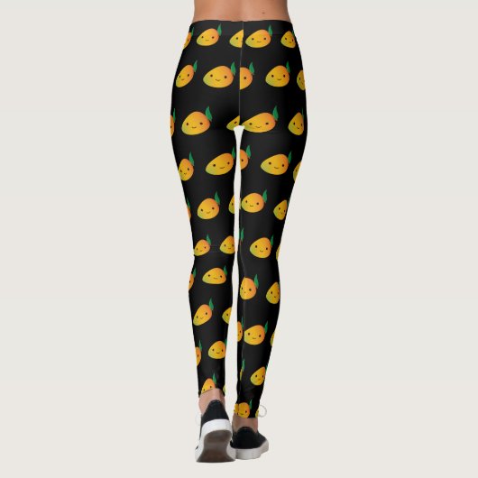 Cute Kawaii Smiling Mango Leggings (Achterkant)
