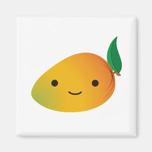 Cute Kawaii Smiling Mango Magneet