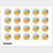Cute Kawaii Smiling Mango Ronde Sticker (Vel)