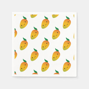 Cute Kawaii Smiling Mango Servetten
