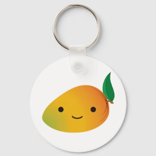 Cute Kawaii Smiling Mango Sleutelhanger