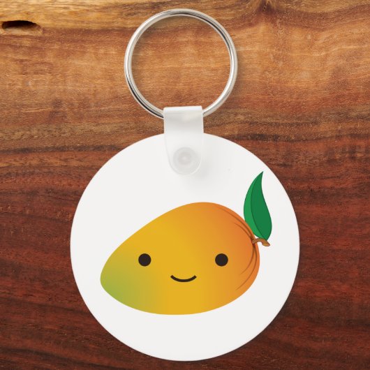 Cute Kawaii Smiling Mango Sleutelhanger (Voorkant)