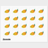 Cute Kawaii Smiling Mango Vierkante Sticker (Vel)
