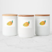 Cute Kawaii Smiling Mango Voedselcontainer Etiket (Flessen)