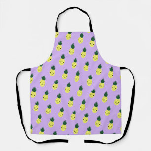 Cute Kawaii Smiling Pineapple Pattern Schort