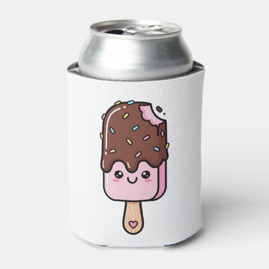 Cute Kawaii Smiling Popsicle Blikjeskoeler (Blikje Voorkant)