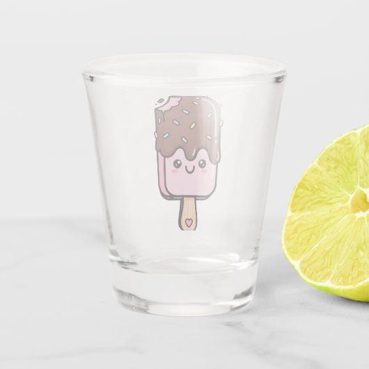 Cute Kawaii Smiling Popsicle Shot Glas (Achterkant)