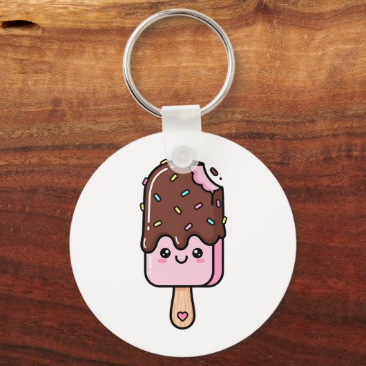 Cute Kawaii Smiling Popsicle Sleutelhanger (Achterkant)
