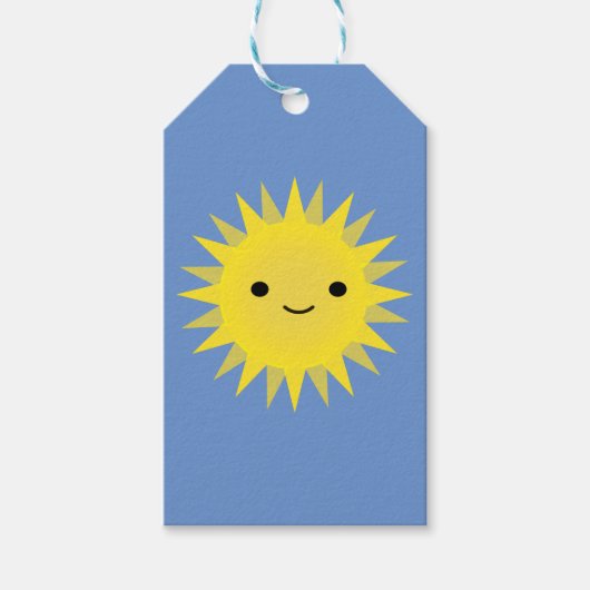 Cute Kawaii Smiling Sun Cadeaulabel (Voorkant)