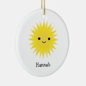 Cute Kawaii Smiling Sun Keramisch Ornament (Rechts)