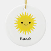 Cute Kawaii Smiling Sun Keramisch Ornament (Voorkant)