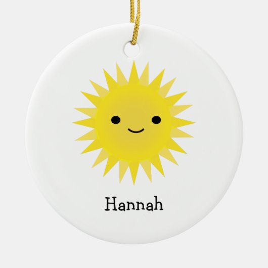 Cute Kawaii Smiling Sun Keramisch Ornament (Voorkant)