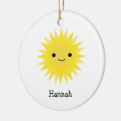 Cute Kawaii Smiling Sun Keramisch Ornament (Links)