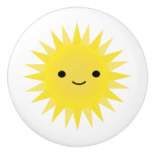Cute Kawaii Smiling Sun Keramische Knop (Voorkant)