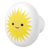 Cute Kawaii Smiling Sun Keramische Knop (Rechts)