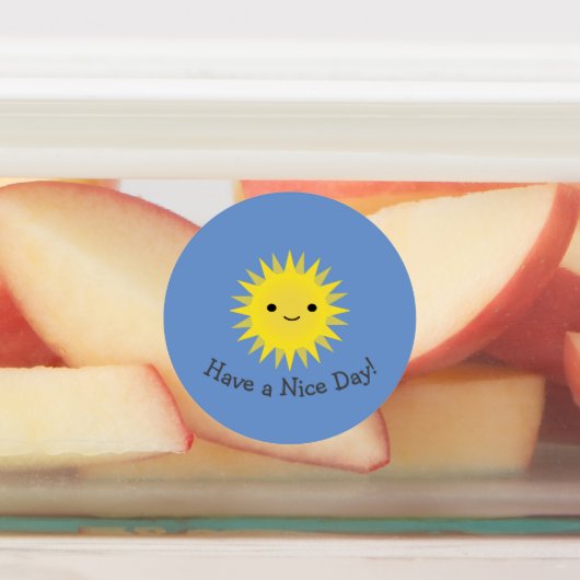 Cute Kawaii Smiling Sun Labels (Aangebracht)