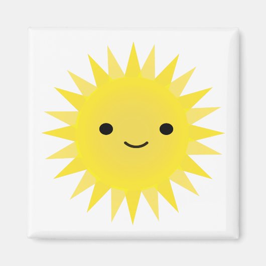 Cute Kawaii Smiling Sun Magneet (Voorkant)