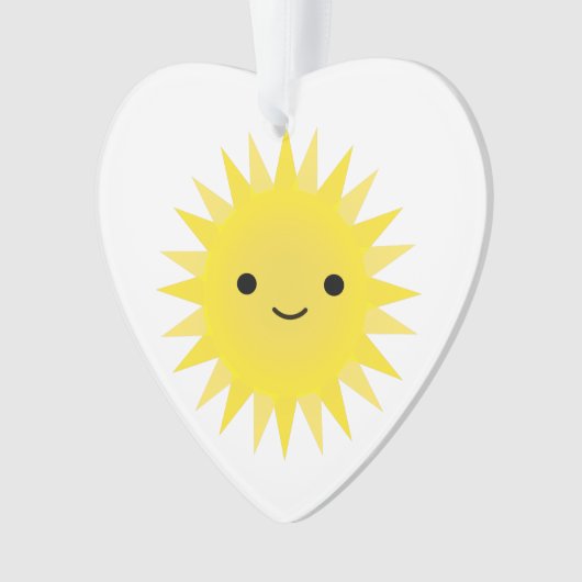 Cute Kawaii Smiling Sun Ornament (voorkant)