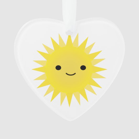 Cute Kawaii Smiling Sun Ornament (voorkant)
