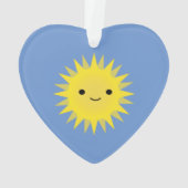 Cute Kawaii Smiling Sun Ornament (achterkant)