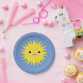 Cute Kawaii Smiling Sun Papieren Bordje (Feest)