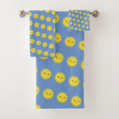 Cute Kawaii Smiling Sun Pattern Bad Handdoek (Insitu)
