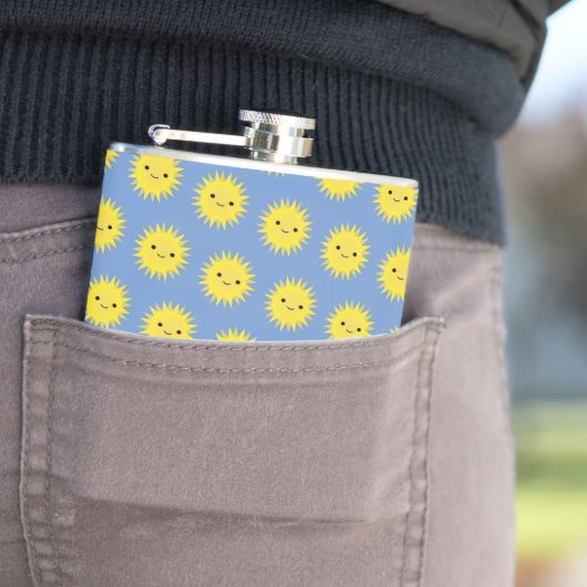 Cute Kawaii Smiling Sun Pattern Heupfles (Voorbeeld)