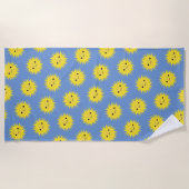 Cute Kawaii Smiling Sun Pattern Strandlaken (Voorkant)