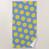 Cute Kawaii Smiling Sun Pattern Strandlaken (Voorkant)