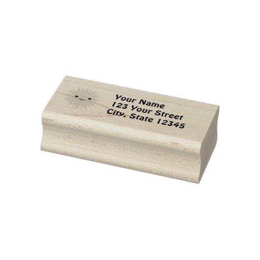 Cute Kawaii Smiling Sun Rubberstempel (Stempel)