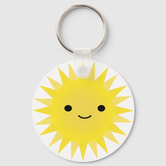 Cute Kawaii Smiling Sun Sleutelhanger (Voorkant)