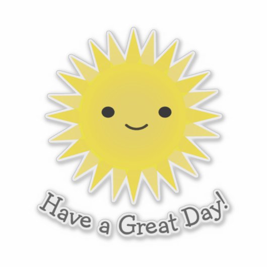 Cute Kawaii Smiling Sun Sticker (Voorkant)