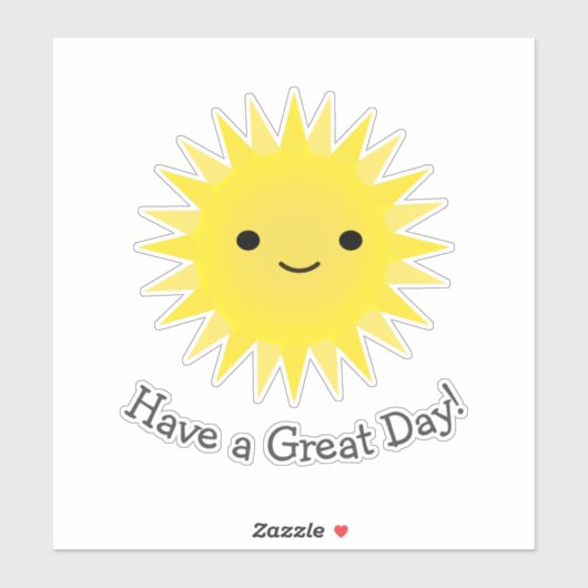 Cute Kawaii Smiling Sun Sticker (Vel)