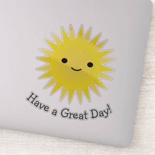Cute Kawaii Smiling Sun Sticker (Detail)