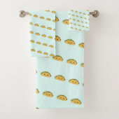 Cute Kawaii Smiling Taco Pattern Bad Handdoek (Insitu)