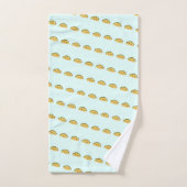 Cute Kawaii Smiling Taco Pattern Bad Handdoek (Handdoek)