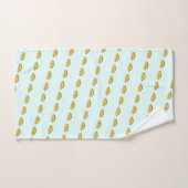 Cute Kawaii Smiling Taco Pattern Bad Handdoek (Handdoek)