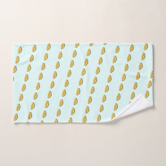 Cute Kawaii Smiling Taco Pattern Bad Handdoek (Handdoek)