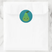 Cute kawaii Smilling Pear Ronde Sticker (Tas)