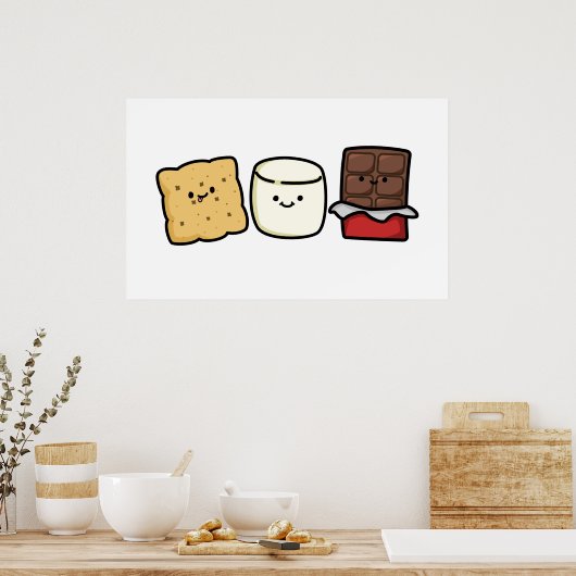 Cute Kawaii Smore Pals Poster (Keuken)