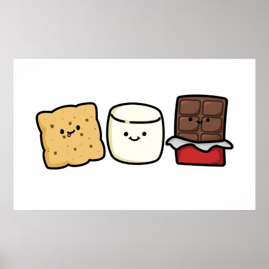 Cute Kawaii Smore Pals Poster (Voorkant)