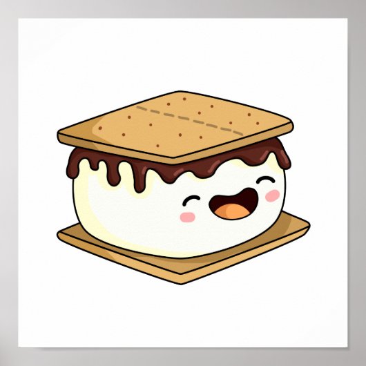 Cute Kawaii Smore Poster (Voorkant)