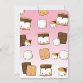 Cute Kawaii S'mores Camping Bonfire Birthday Party Kaart (Achterkant)