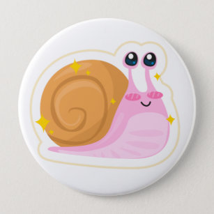 Cute Kawaii Snail-Cartoon Tekening Ronde Button 4,0 Cm