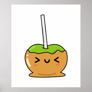 Cute Kawaii Snoep Apple Poster