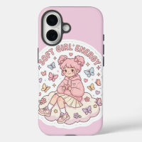 Cute Kawaii Soft Girl Energy Pastel Roze Hoesje vo
